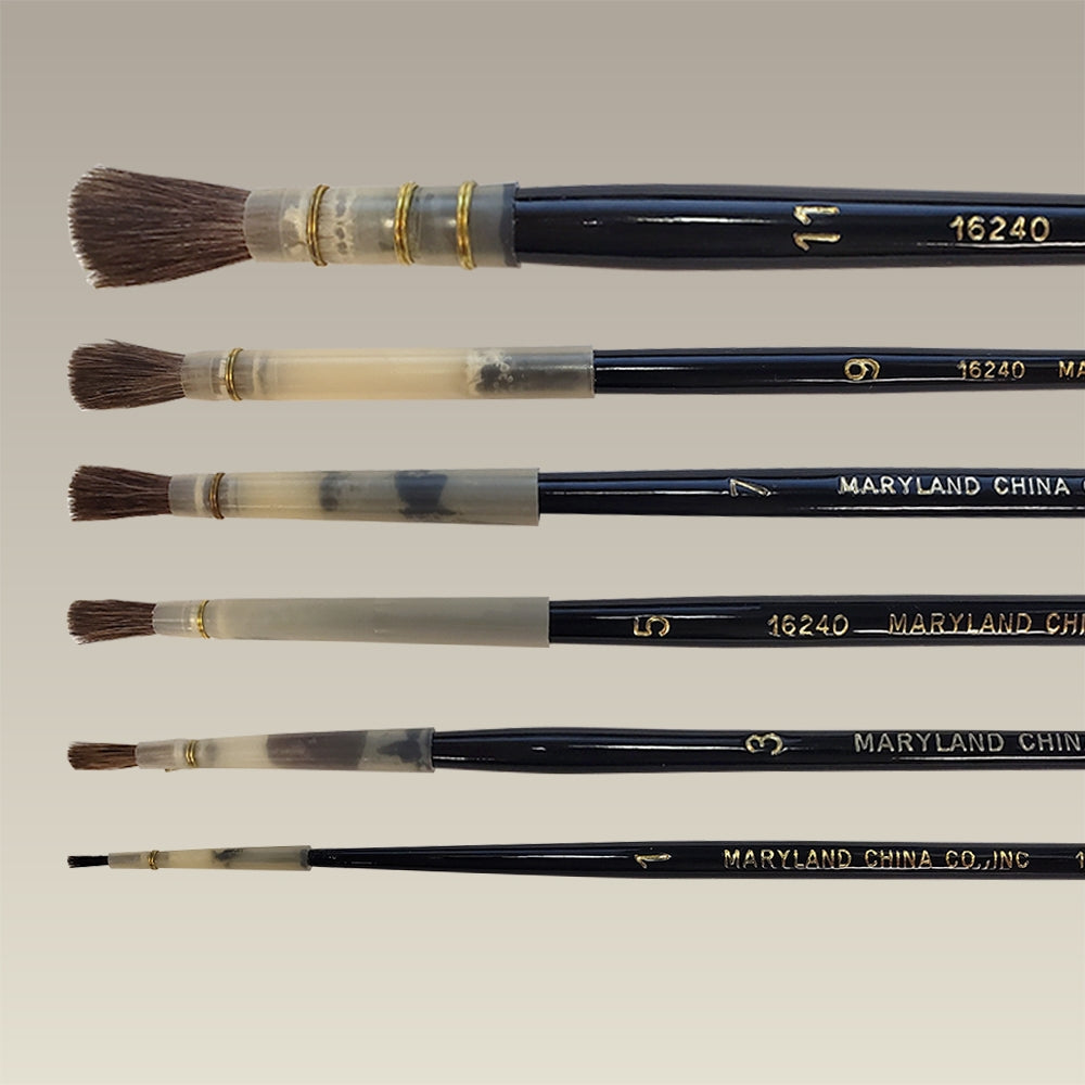 Set of 6 Short Kasan Hair Brushes — Maryland China