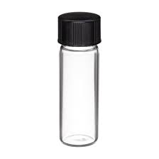 1 Dram Clear Glass Vial with Black Cap
